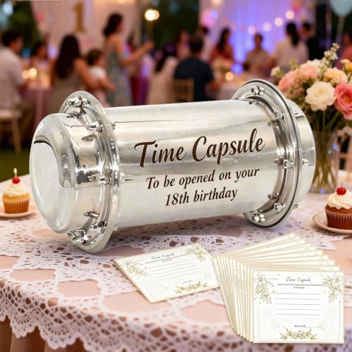 Stianless Steel Time Capsule Box 1st Birthday Gifts Baby Time Capsule For Party Games Party Activities For Guests, Time Capsule Cards 1st Birthday Decorations (Customize Time Capsule) - Image 4