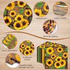 Ziliny Sunflower Party Decorations, Paper Plates Napkins Cups Serve 50 - Image 2