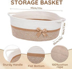 Colingmill Large Woven Gift Basket Empty 17”x13”x7.6” Jumbo Storage Basket with Gift Bag Ribbon and Tulle Gifts Card Paper Filler for Wedding DIY Baby Toy Baskets with Handles(Khaki,Stripe) - Image 2