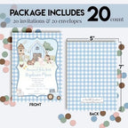 Amanda Creation Personalized Baby Shower Invitations, 20 Custom 5x7 Custom Baby Shower Invitations Boy Barnyard Theme with Envelopes - Image 4