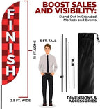 Finish Sign Feather Flag Pole Kit for Outdoor by Mavis Printing | 15 FEET Long Polyester Outdoor Banner Flag for Easy Hang | HD Print Swooper Flag Pole Mount to Celebrate Finish | Made in USA - Image 3