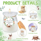 24Pcs Baby Shower Candle Jungle Party Favors Lavender Scented Glass Jars Wax Candle Bulk with Thank You Cards Organza Bags for Guests Boy Girl Birthday Gender Reveal Gift Souvenirs (Jungle, 24) - Image 3