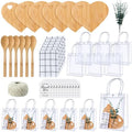 Teenyyou 43 Pcs Baby Shower Game Prizes for Winner Bamboo Cheese Board Spoon Plaid Towel Artificial Eucalyptus Stems Thank You Tag Card Gift Bag for Guest Baby Bridal Shower Wedding Favors(Heart) by Teenyyou
