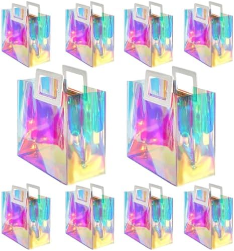 VUOJUR 8.3'' 10pcs Holographic Small Gift Bags Reusable Birthday Gift Bags by VUOJUR