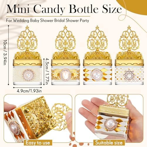 Cunhill 24 Pcs Mini Champagne Bottle Candy Jars with Lids, Groovy Style - Image 2