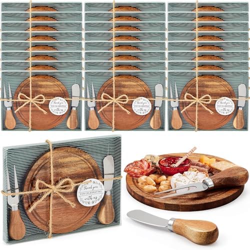 Maxcheck 24 Sets Baby Shower Cheese Board Gifts for Guests Prizes Wood by Maxcheck