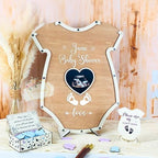 Baby Shower Guest Book Alternative, Onesie Wooden Drop Box Frame - Image 3
