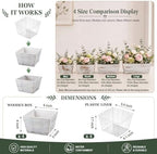 Dandat 4 Set 6 Inch Wooden Flower Box Rustic Table Centerpieces,White - Image 2