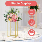 10PCS Wedding Flower Stand, 23.6Inch/60cm Gold Column Vases Rack for Baby Shower Birthday Party Decoration Garden Arbor Frame Holder for Flower Balloon Decor Road Leads - Image 4