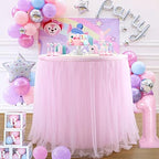 Suppromo 2 Pack 6ft Pink Tulle Table Skirts for Rectangle Tables or Round Tables Pink Tutu Tablecloth Cover for Princess Baby Shower Girls Birthday Party Wedding Cake Dessert Table Decorations - Image 4