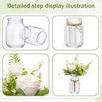 12 Pcs Mason Jar Table Centerpiece Floral Table Centerpiece Vases with Flower for Wedding Reception Party Decor - Image 3