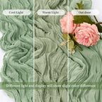 20 Pack Sage Green 17 x 108 Inch Cheesecloth Table Runner - Boho Gauze Sheer Fabric for Wedding Baby Shower Party Home Decor - Image 7