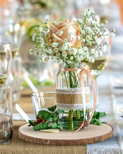 Set of (10) 9-10 Inches Large Wood Slices, Wood Centerpieces for Tables - Image 2