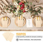 Cindeer 150 Pcs Champagne Linen Dinner Napkins with Built in Flatware - Image 5