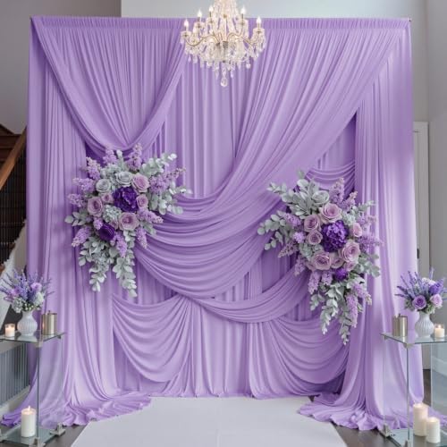 10ft×15ft Taro Purple Backdrop Curtain for Wedding Parties by PartyVillage