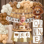 Beary First Birthday Decorations for Boy, 147PCS 1st Party Supplies Balloon - Image 3