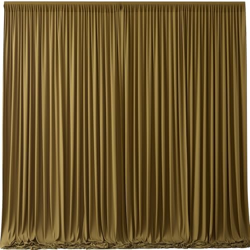Brown Backdrop Curtains-Wrinkle-Free Polyester Photography Drapes Party Curtain Background for Baby Shower Wedding Decorations- 24 X10FT (Brown) by WishCare