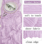 16 Pack Lavender Cheesecloth Table Runner 20 x 120 inch Gauze Table Runners 10 FT Long,Semi Sheer Boho Cheese Cloth Fabric Table Runner Bulk for Wedding,Party,Baby Shower,Bridal Shower Decoration - Image 4