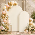 Ivory Arch Cover 7.2 and 6ft Spandex Wedding Arch Backdrop Cover Set of 2 - Image 4