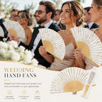Vercraft 25 Sets Gold Floral Folding Fans, Wedding Favors for Guests - Image 6