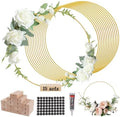 15 Pcs 12Inch Metal Floral Hoop Wreath Centerpiece Table Decorations with 15 Pcs Place Card Holders, Gold Craft Hoop Rings for DIY Wedding Decorations, Wall Hanging Crafts, and Dream Catchers by BIHAIT
