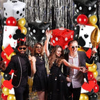 2 Sets Casino Theme Balloon Column Stand Kits Red Black Gold Balloons Column Kit with Dice Poker Tower Stand Kit 2 Sets Balloons Tower Sets for Las Vegas Game Night Themed Party Supplies - Image 7