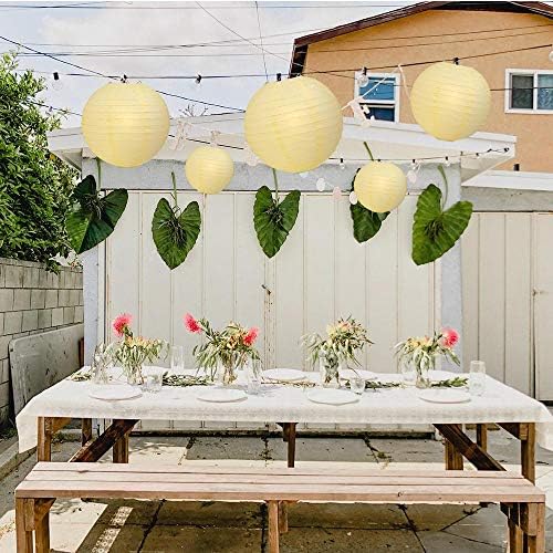 Quasimoon PaperLanternStore.com Ultimate 20-Piece Lemon Yellow Paper Lantern Party Pack - Assorted Sizes of 6, 8, 10, 12 Inch (5 Round Lanterns Each) for Weddings, Birthday, Events and Decor - Image 4