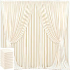 50x10ft Champagne Backdrop Curtain for Wedding Parties Wrinkle Free Fabric Champagne Drapes Backdrop Decoration for Baby Shower Birthday Photography Decoration 10 Panels, 5ft x 10ft by Gogoparti