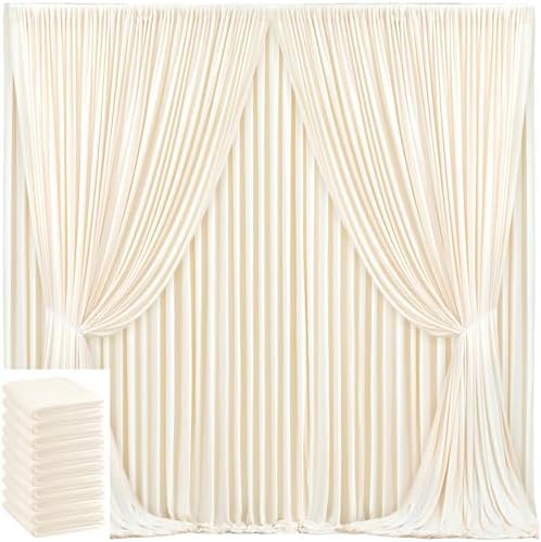 50x10ft Champagne Backdrop Curtain for Wedding Parties Wrinkle Free Fabric Champagne Drapes Backdrop Decoration for Baby Shower Birthday Photography Decoration 10 Panels, 5ft x 10ft by Gogoparti