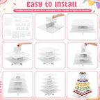 Nuanchu 5 Tier Large White Cupcake Stand for Wedding Christmas, Square - Image 5