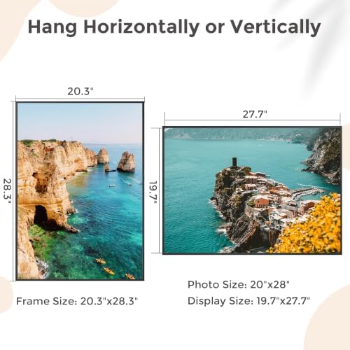 20x28 Metal Picture Frame, Aluminum Poster Frame with Real Glass, Black - Image 2