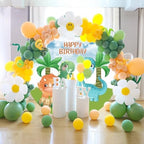 6.5x6.5ft Dinosaur Round Backdrop Cover Cartoon Dinosaur Theme Happy Birthday Photography Background Kids Child Boys Indoor Outdoor Birthday Decoration Party Supplies Photo Booth Studio Props - Image 4