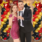 2 Sets Black Gold and Red Balloons Decorations Adjustable Balloon Column Stand Kits with 4 Stars Movie Night Garland Arch Tower Balloons for Wedding Baby Shower Birthday Party Decorations - Image 7
