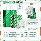 Humyoun 24 Pack Christmas Paper Gift Bags Bulk Assorted Sizes, White,Green - Image 2