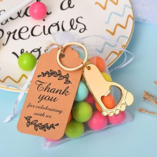 50 Pcs Golden Footprint Bottle Opener Baby Shower Favors for Guest - Image 5