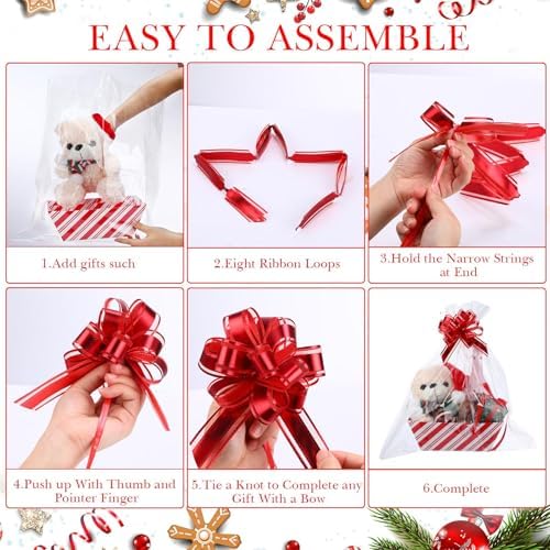 Thenshop 44 Pcs Empty Gift Basket Bulk,Basket Gifts, Red, White, Stripe - Image 5