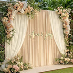 10ft x 10ft Wrinkle Free Champagne Backdrop Curtains for Parties Weddings, Thick Silky Polyester Fabric Photo Backdrop Drapes, 2 Panels 5X 10 ft Background Cloth for Birthday Baby Shower Photography - Image 2