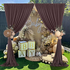 50ft×10ft Brown Wrinkle Free Backdrop Curtains for Parties, 10 Panels 5×10ft Soft Silky Polyetsr Umber Photo Backdrop Drapes for Teddy Bear Bee Birthday Themed Party Baby Shower Wedding Photography - Image 6