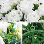 Briful Fake Floral Balls for Centerpieces - 2PCS 11.8" Large Faux Rose Flower Arrangement Silk Flower Bouquet for Home Wedding Party Anniversary Table Vase Flower Stand Decor(White) - Image 3