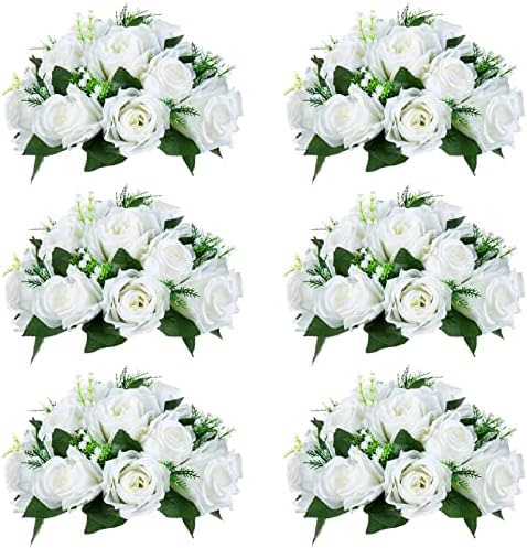 NUPTIO White Flower Centerpieces for Wedding Tables, Artificial Flower Ball by Nuptio
