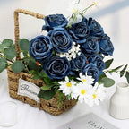 48 PCS Navy Blue Roses Artificial Flowers, Silk - Image 5