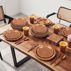 durony 350 Pieces Wood Grain Slice Party Tableware Set - Image 6