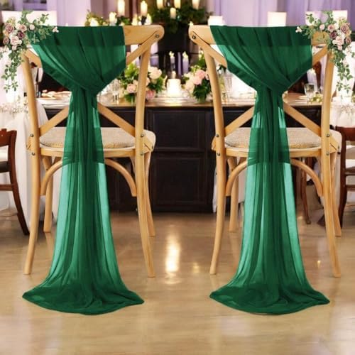Pack of 200 Chiffon Chair Sashes for Wedding & Event Décor - Hunter Green - Image 6