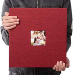 HoneyTolly Large Photo Album Self Adhesive, DIY Scrapbook Album for 600 Photos, 13"x12.6" 120 Pages Linen Cover Memory Book(Red) - Image 7