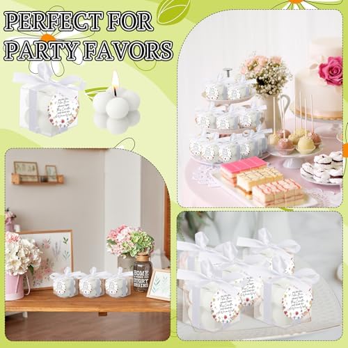 MTLEE 24 Sets White Baby Shower Party Favors Small Bubble Candle - Image 4