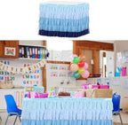 MECCANIXITY 1 Pack 14ft Blue Tutu Table Skirt, Ruffle Tablecloth for Rectangle or Round Table Cover for Birthday Weddings Cake Dessert Table Decorations - Image 3