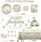 Xynic Wildflower Party Decorations Girl, Flower Themed Birthday, Serve 25 - Image 3
