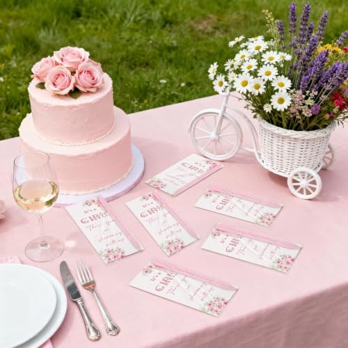 60 Sets It's a Girl Pens for Guests Girl Party Favors Retractable Ballpoint Pen with Bookmarks Black Ink Gender Reveal Souvenirs Prizes Supplies - Image 5