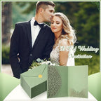 100 Set 5 x 7 Laser Cut Wedding Invitations, Sage Green - Image 5
