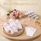 MTLEE 24 Sets Pink Roses Baby Shower Favors for Guest Bulk Including Lavender Scented Candles and Empty Matches Jars with Cork Top Thank You Cards and Organza Bags for Baby Shower Party Souvenir - Image 2